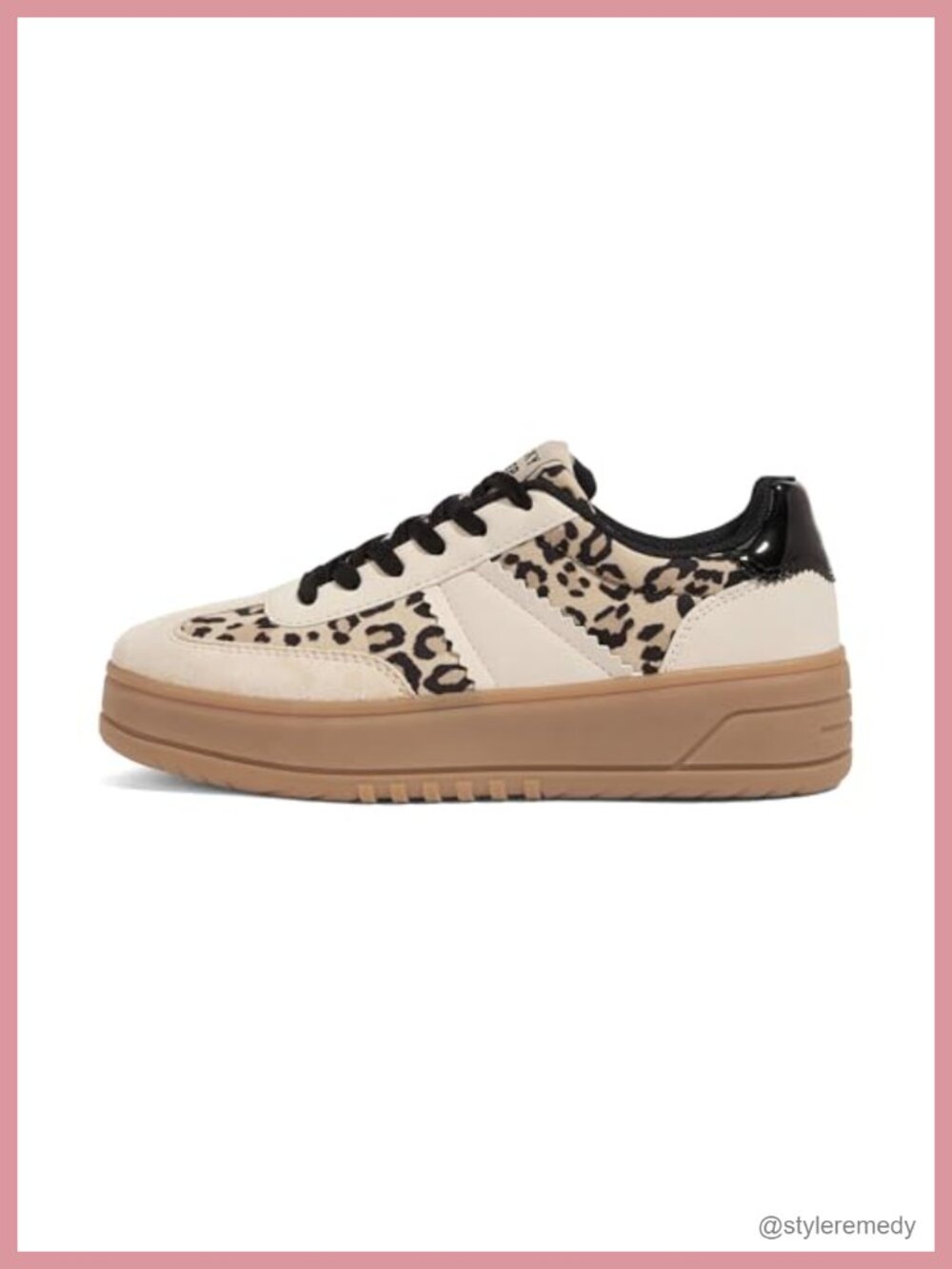 Women's Lace Up Platform Sneakers Faux Leather Comfort Casual Walking Shoes